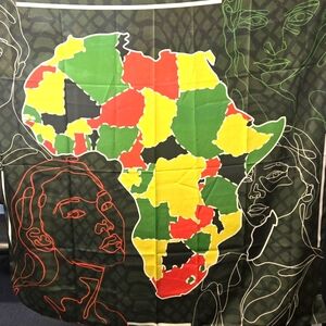 Sassy Jones Colorful Africa Map Oversized Scarf